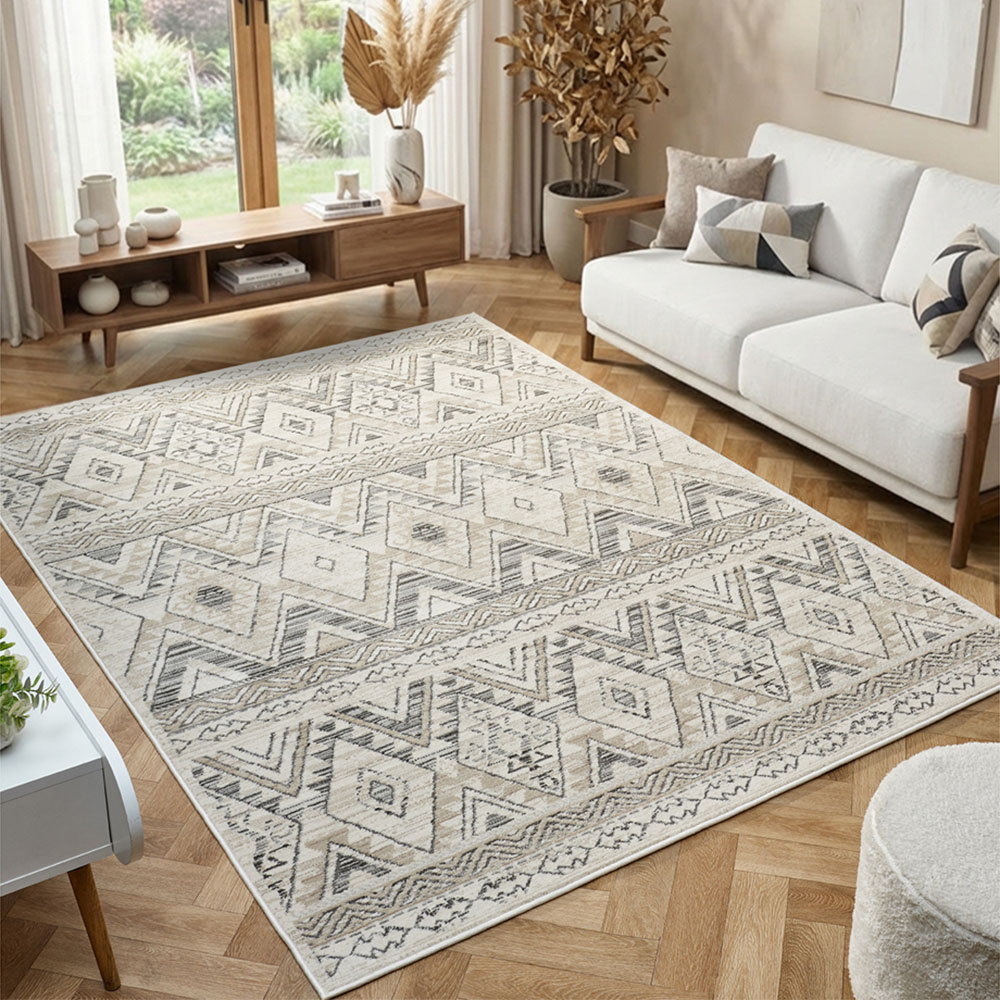 Portland Urco Omega Delta Cream Non Slip Rug 80 x 150cm Image 1