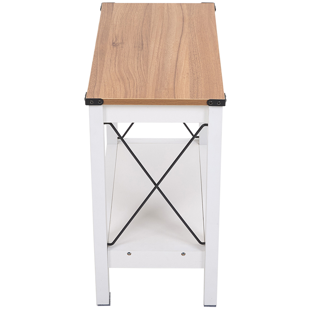 Living and Home Single Shelf White Side Table Image 4
