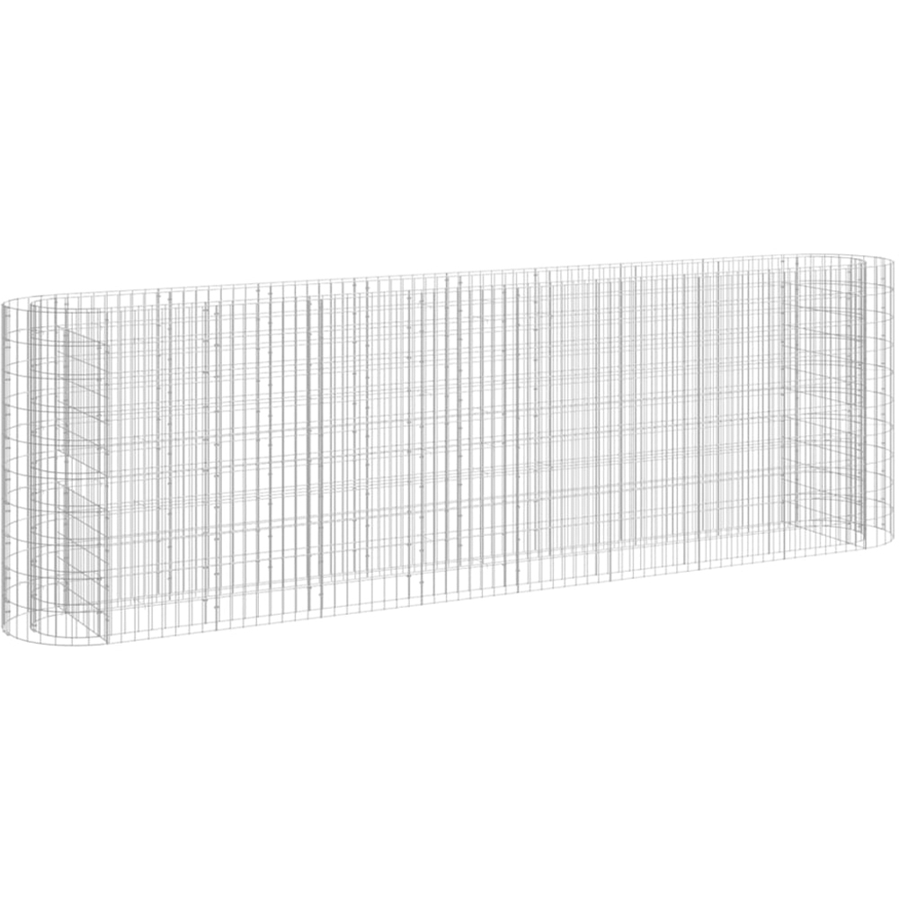 vidaXL Silver Galvanised Iron Gabion Raised Bed 330 x 50 x 100cm Image 1