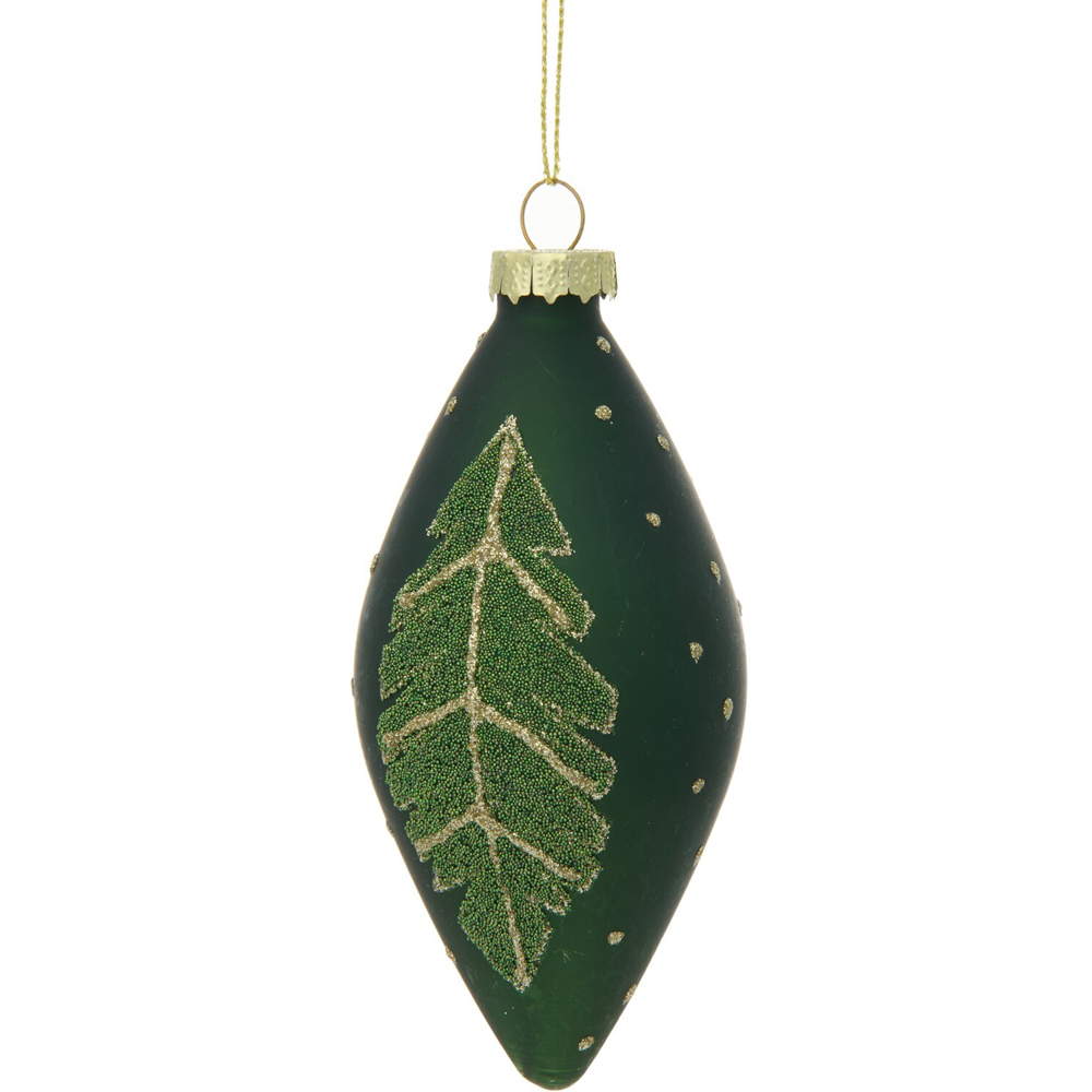 Green Leaf Design Bauble - Green Image 4