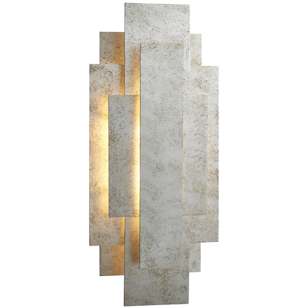 Merano Forli Antique Silver Leaf 2 Light Wall Lamp Image 4