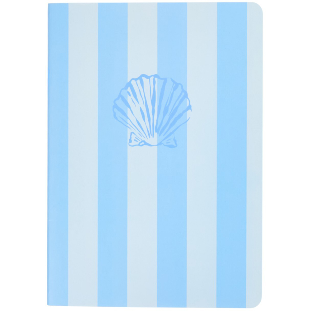 Set of 3 Seashell Stitched Notebooks Blue Image 3