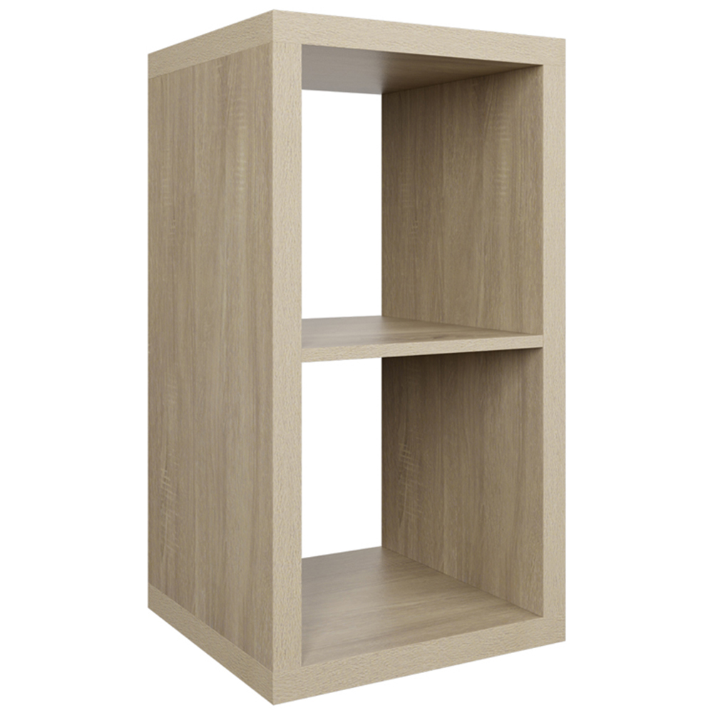 Clever Cube 2 Shelf Light Oak Effect Storage Unit Image 2