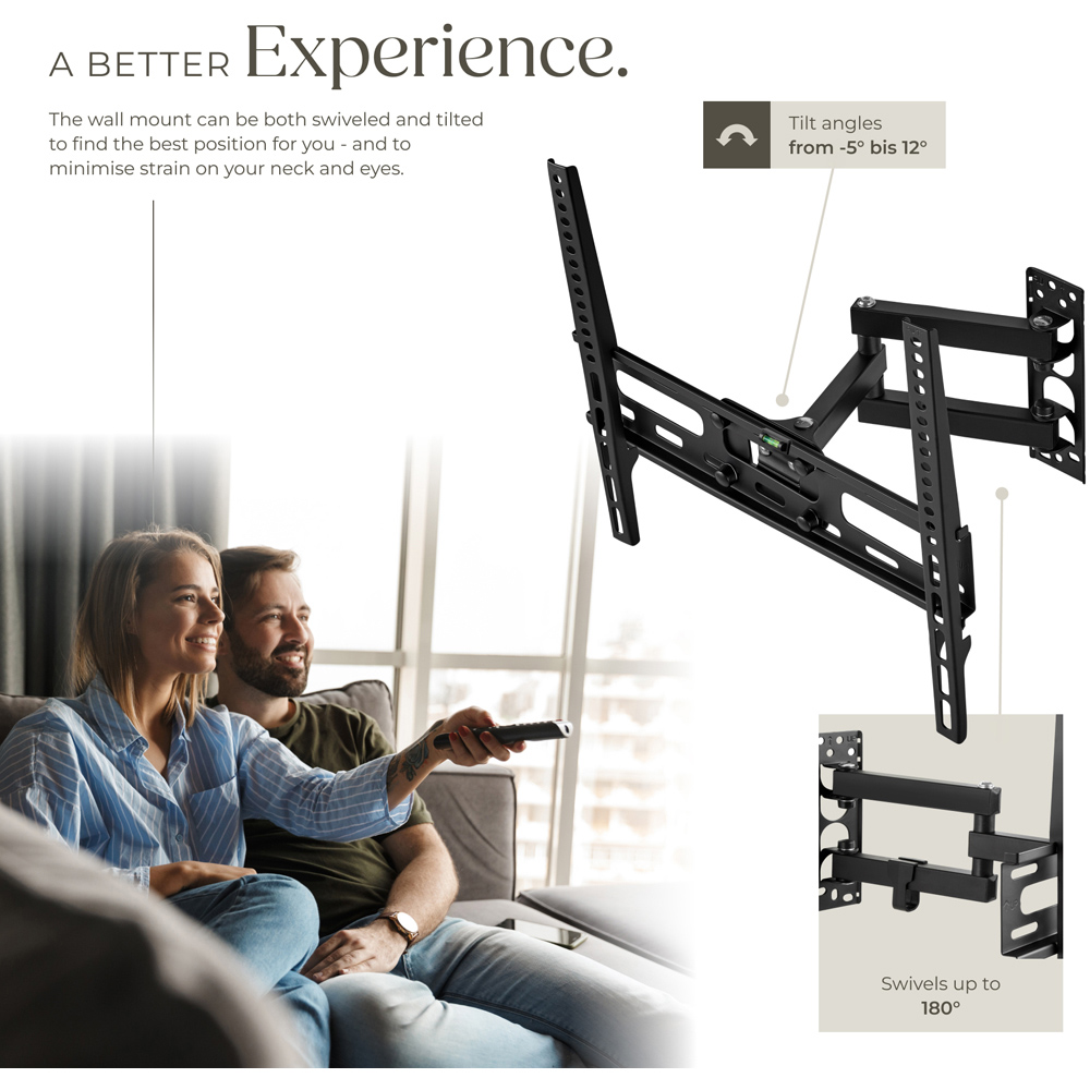 tectake 26 to 75 inch Extendable Tilt Swivel TV Bracket Image 4