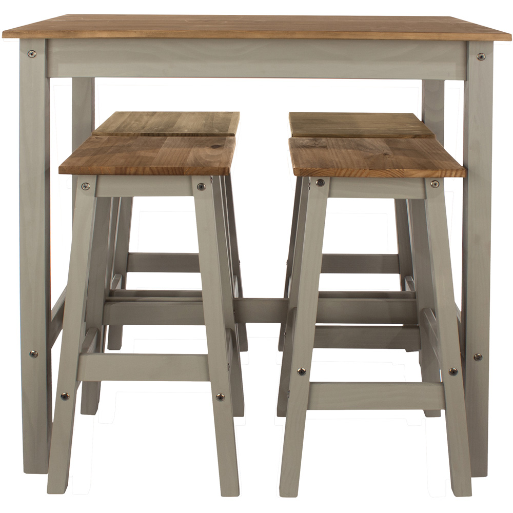 Corona 4 Seater Breakfast Table Set Grey Image 2