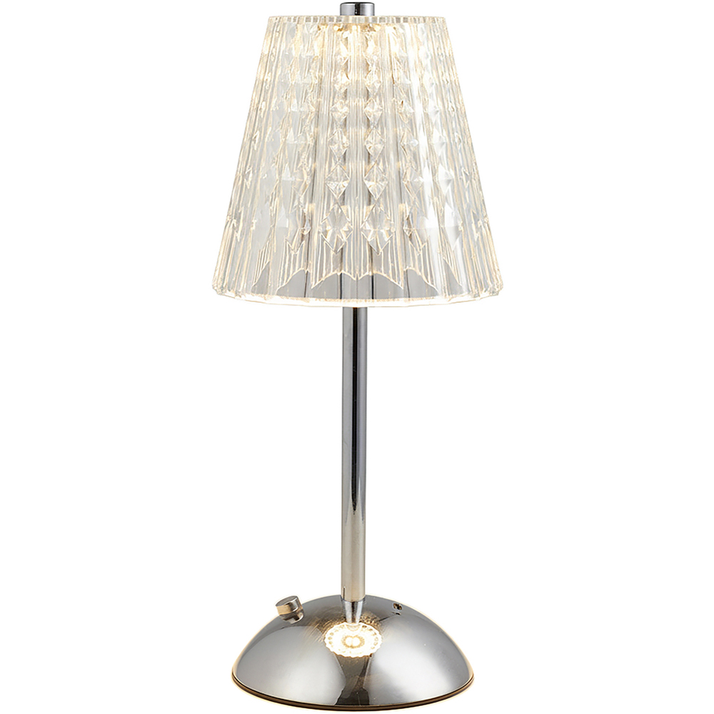 Living and Home Polished Chrome LED Table Lamp Image 4