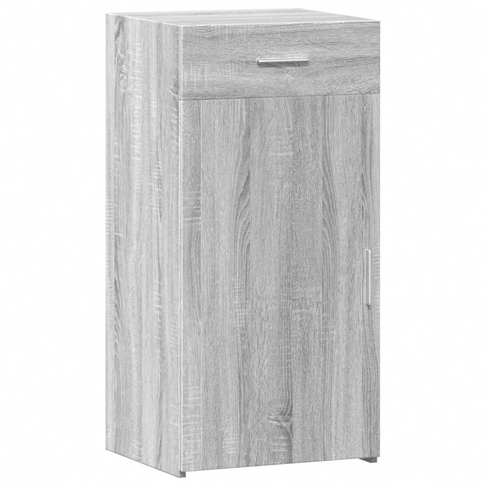 vidaXL Single Door Single Drawer Grey Sonoma Wooden Sideboard Image 2