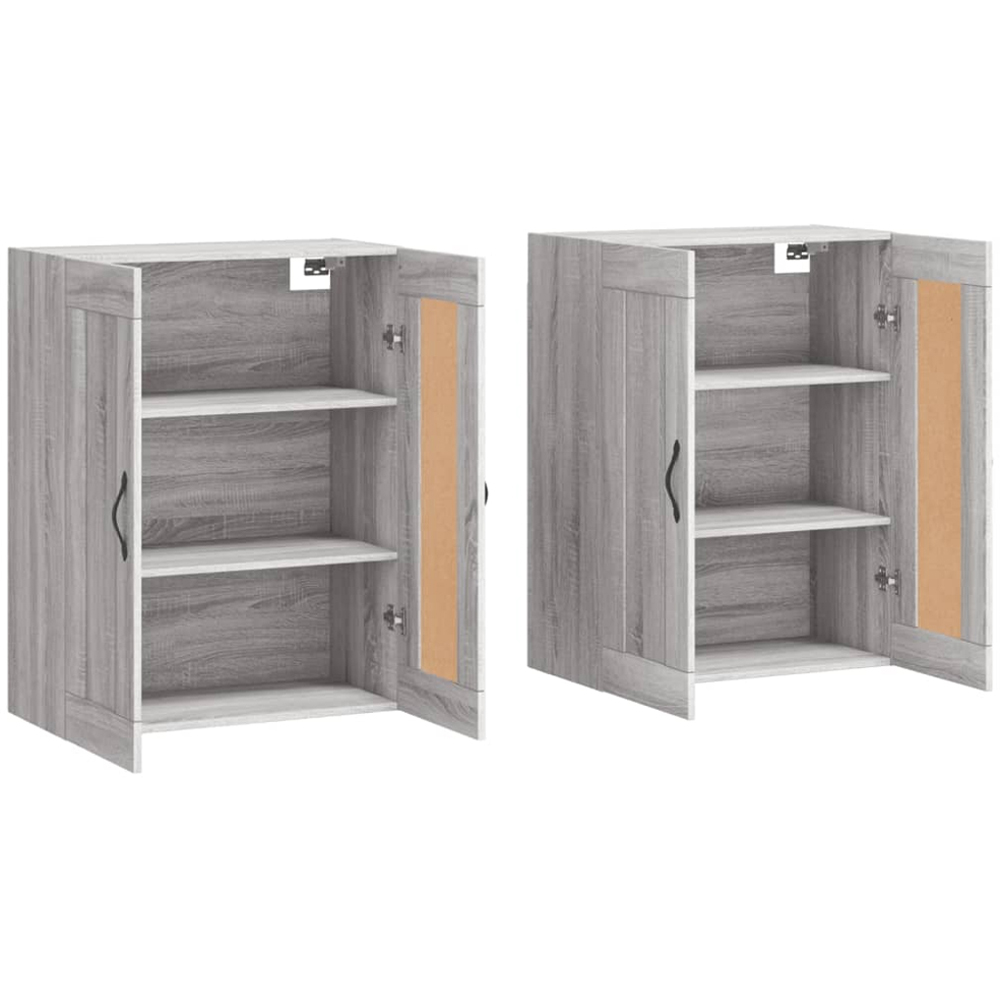vidaXL 2 Door Grey Sonoma Wall Mounted Storage Cabinet 2 Pack Image 4