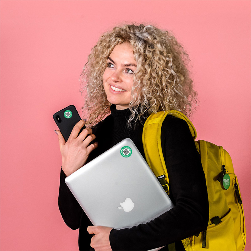 Thnx Green Airtag Keychain and Stickers with QR Code Smart Pack XL Image 3