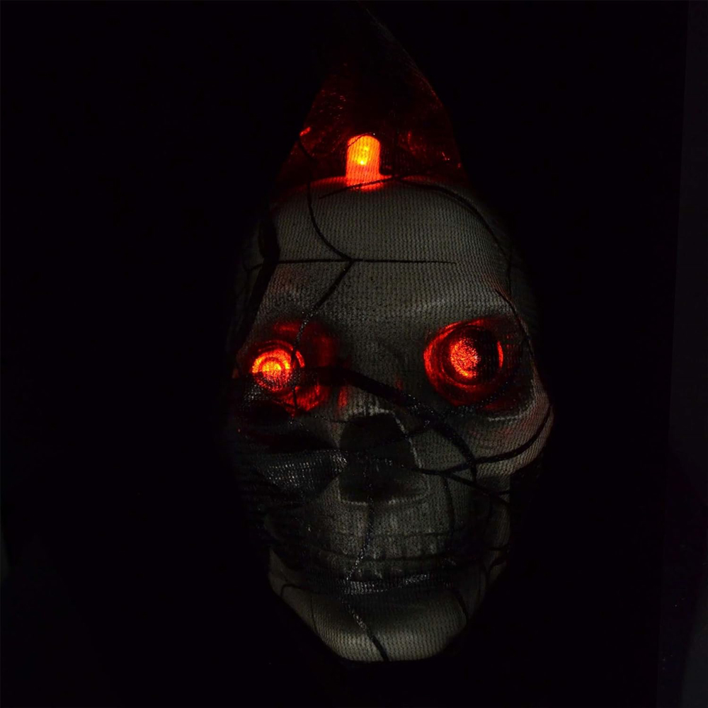 Shatchi Halloween Spider Web with LED Skull Decoration Image 3