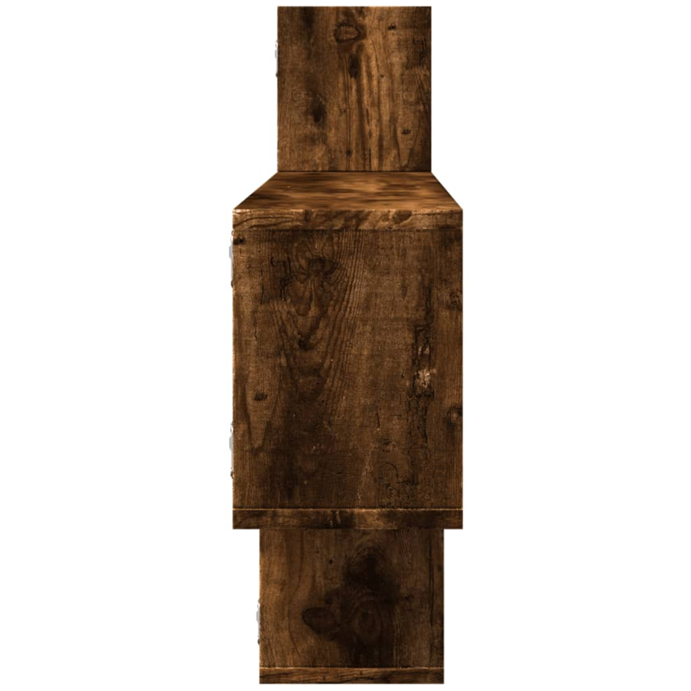 vidaXL 7 Shelf Smoked Oak Wall Shelf Image 4