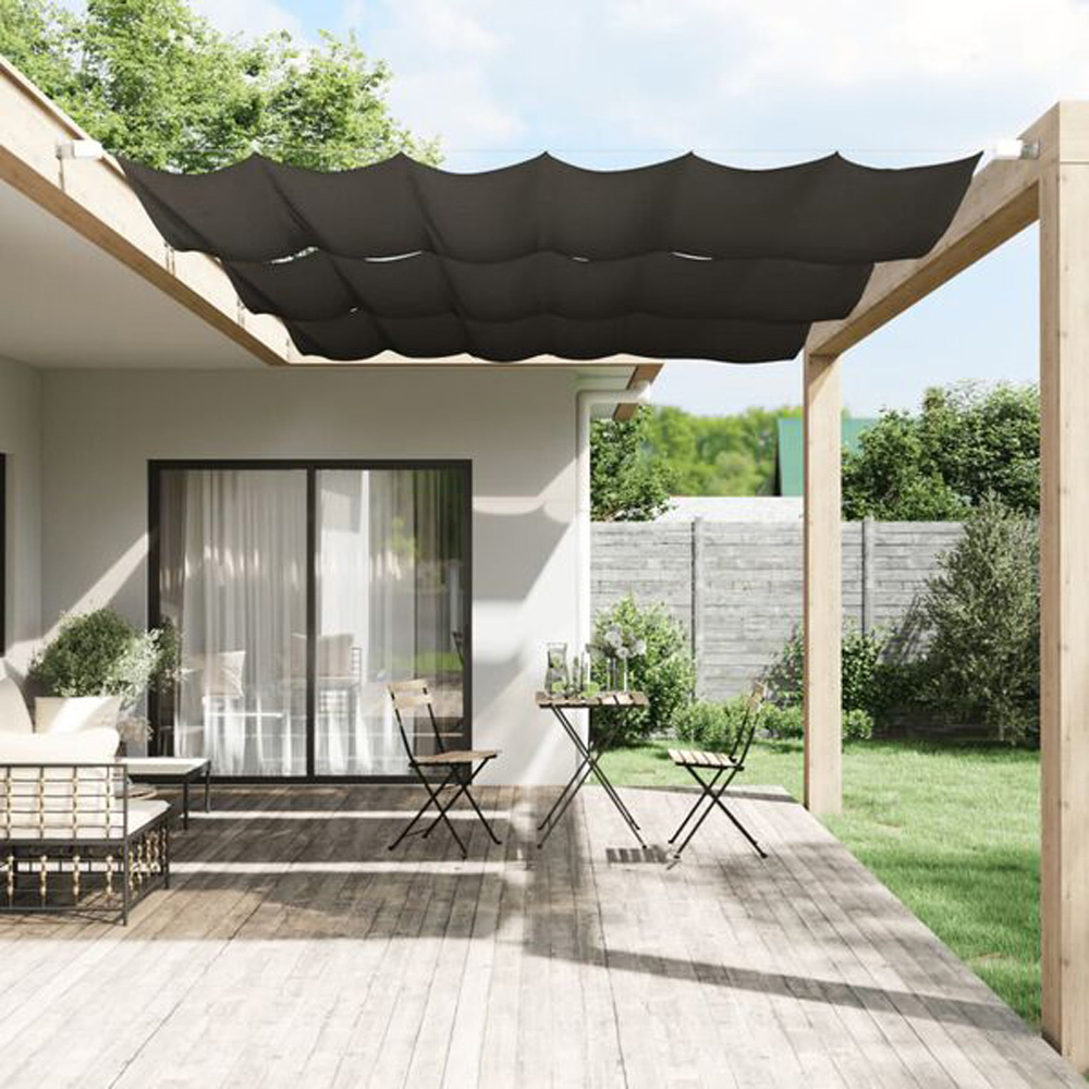 vidaXL Anthracite Oxford Fabric Vertical Awning 1.4 x 2.7m Image 1