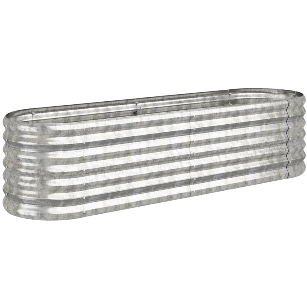vidaXL Silver Galvanised Steel Raised Garden Bed 152 x 40 x 36cm Image 1