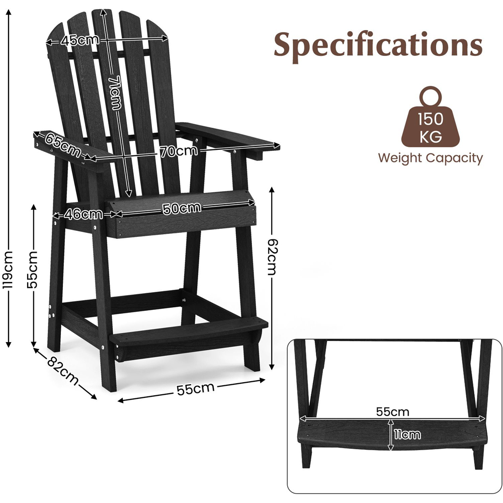 Costway Black Outdoor Chair Image 9