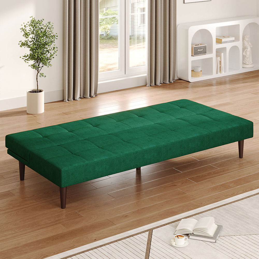 Living and Home 3 Seater Convertible Tufted Towelling Sofa Bed Image 7