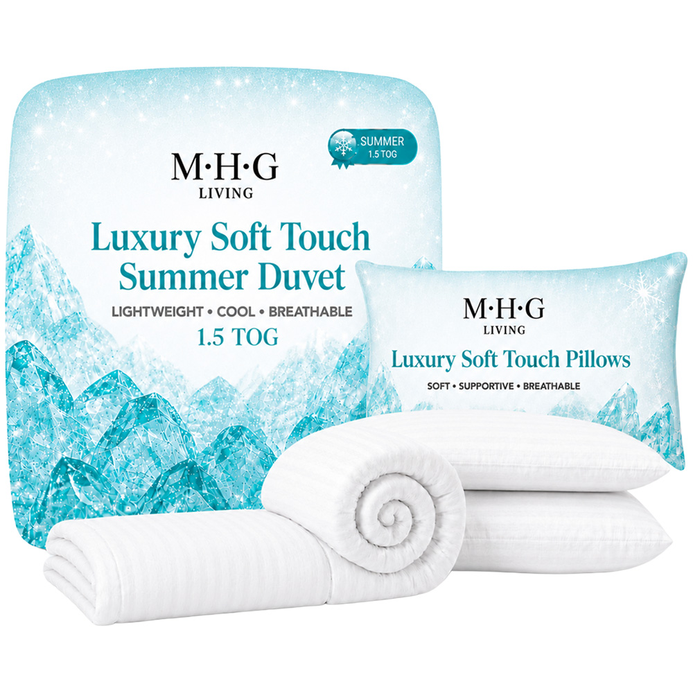 MHG Living Super King Size Summer Lightweight Hollowfibre Duvet Set 1.5 Tog Image 1