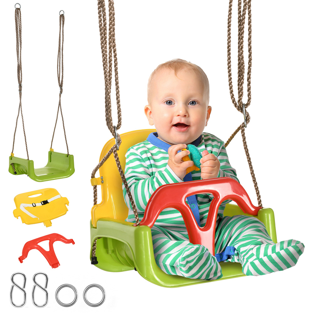 Tommy Toys Outsunny 3-in-1 Kids Green Adjustable Swing Seat with Seatbelt Image 3