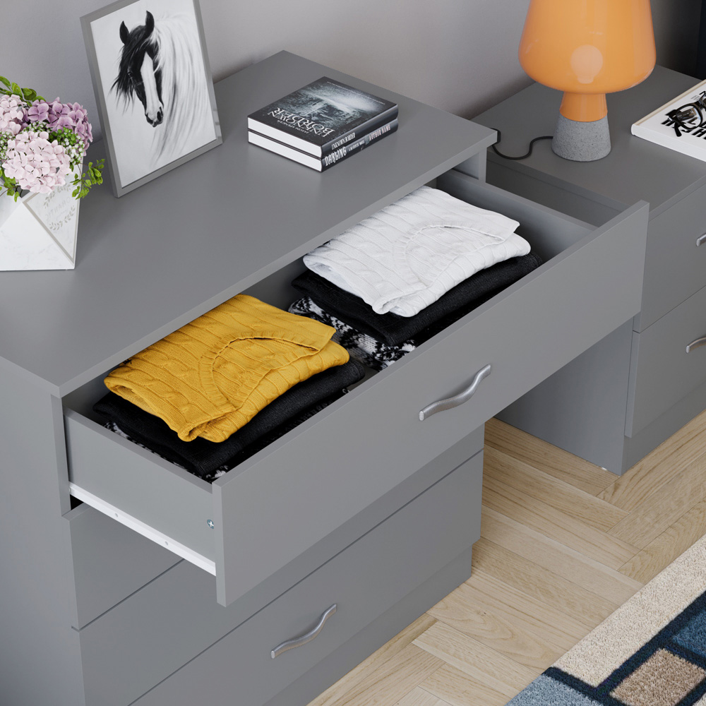 VIDA DESIGNS Riano 4 Drawer Grey Chest of Drawers with Metal Handles Image 5
