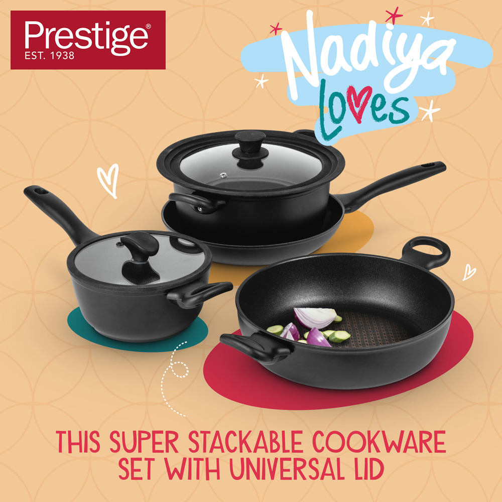 Nadiya x Prestige 4 Piece Stackable Cookware Set Image 2