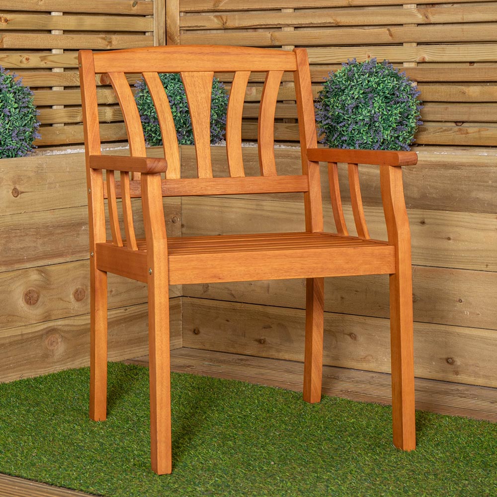 Samuel Alexander 4 Seater Wooden Garden Dining Bench Set Image 6