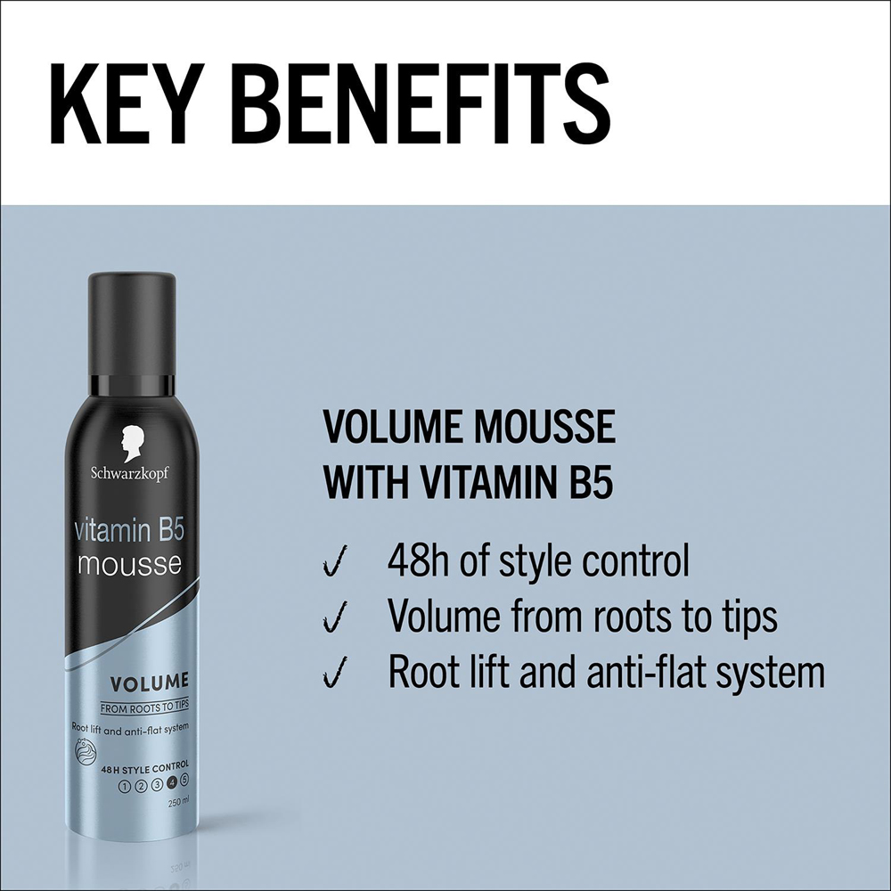 Schwarzkopf Professional Styling 48H Extra Strong Volume Lift Mousse 250ml 3 Pack Image 6
