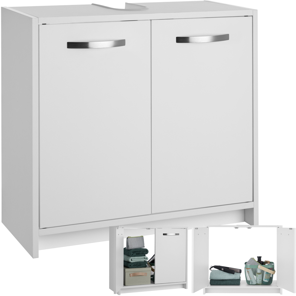 Tectake Katalina 2 Door White Vanity Unit Image 2