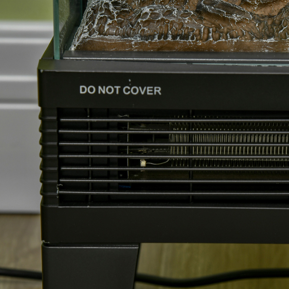 HOMCOM Black Freestanding Electric Fireplace Heater 2000W Image 3