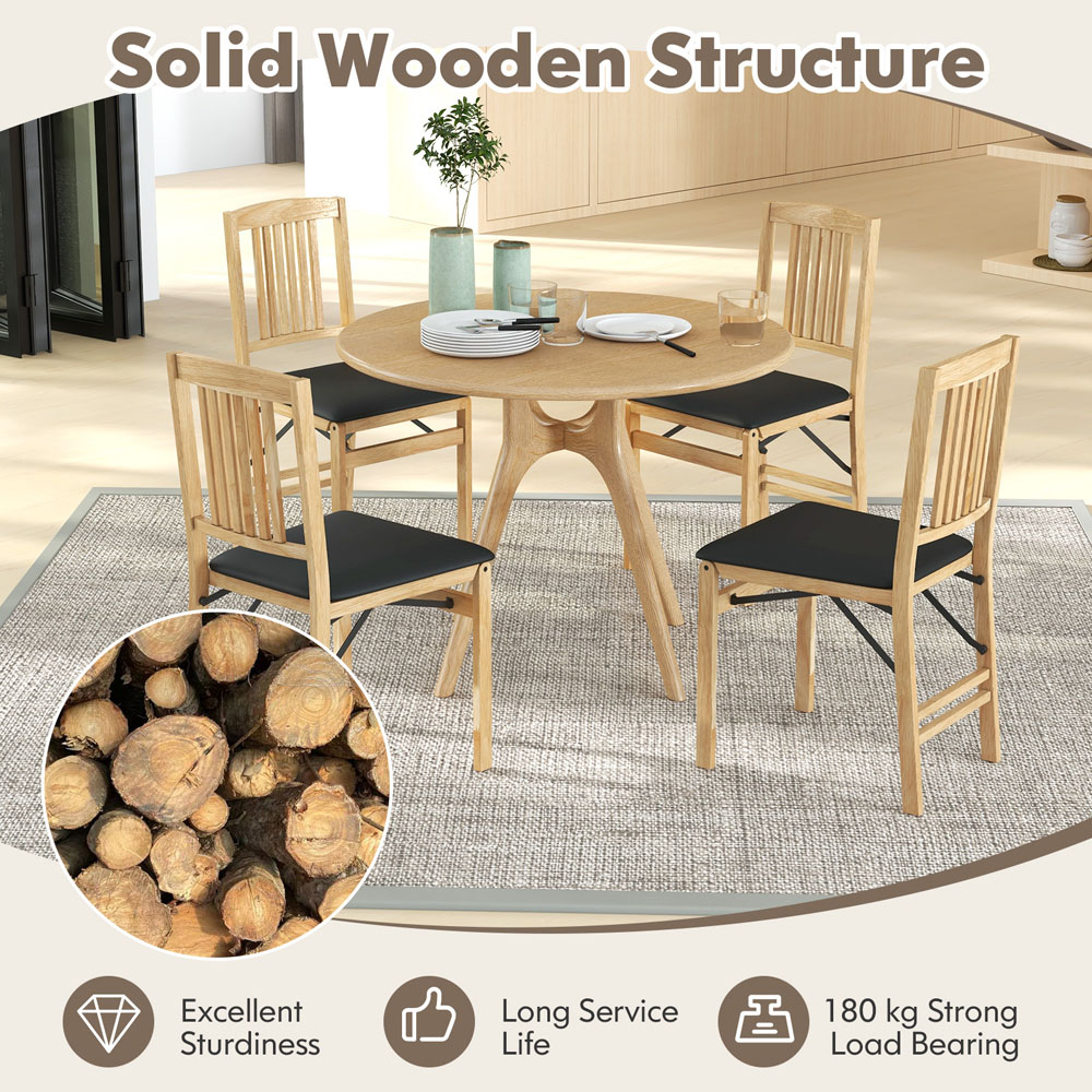 Costway Set of 2 Black Foldable Dining Chairs Image 6