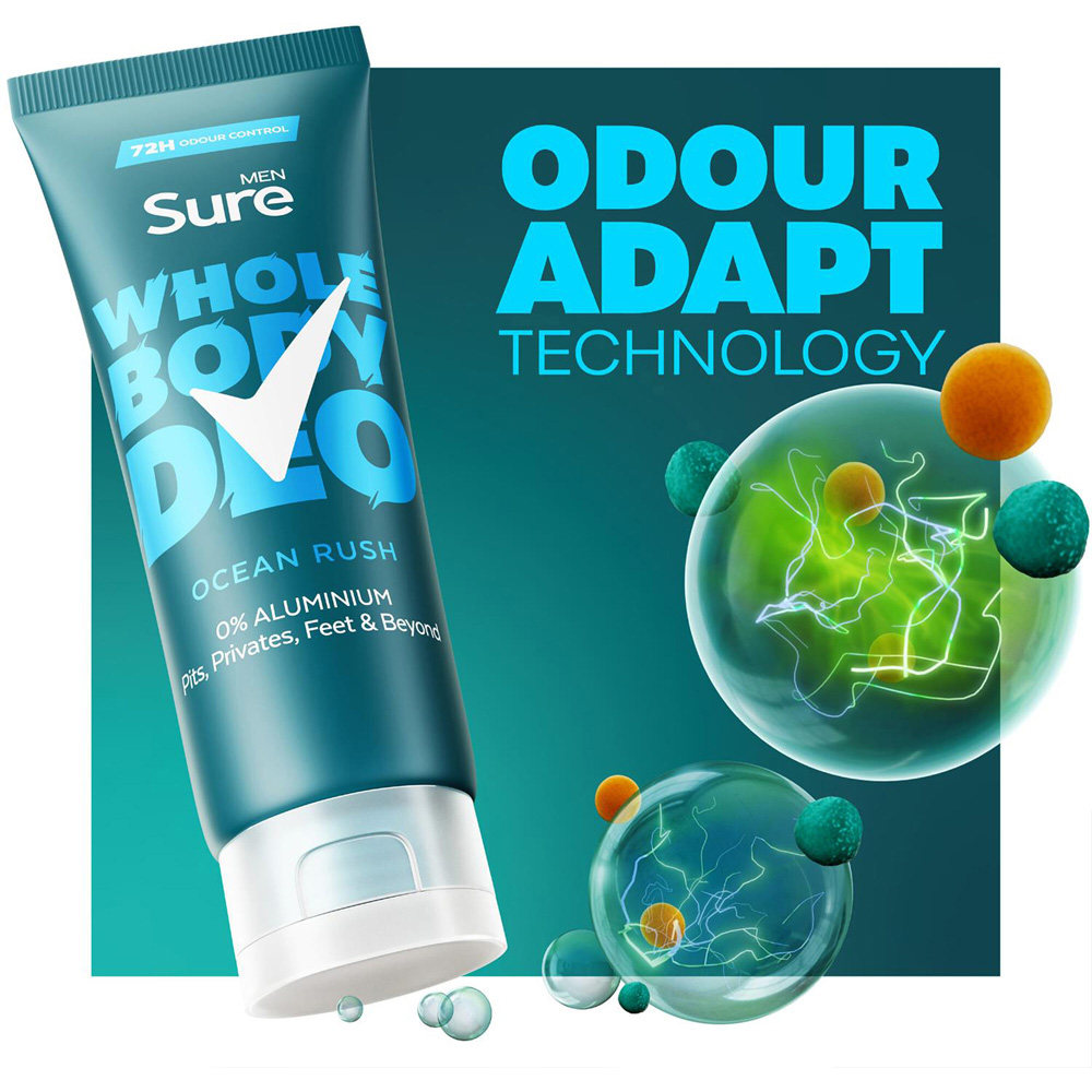 Sure Men 72H Odour Control Whole Body Ocean Rush Deodorant Cream 75ml 24 Pack Image 6