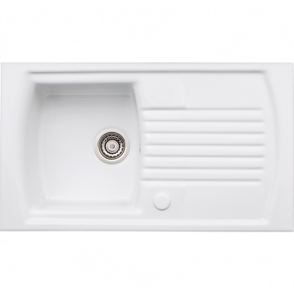 Milford Ceramic 1.0 Bowl Inset Kitchen Sink 1000mm Image 1