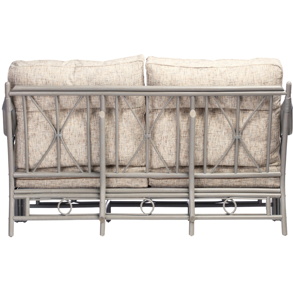 Desser Furniture Madrid 3 Seater Grey Natural Rattan Farrow Sofa Image 5