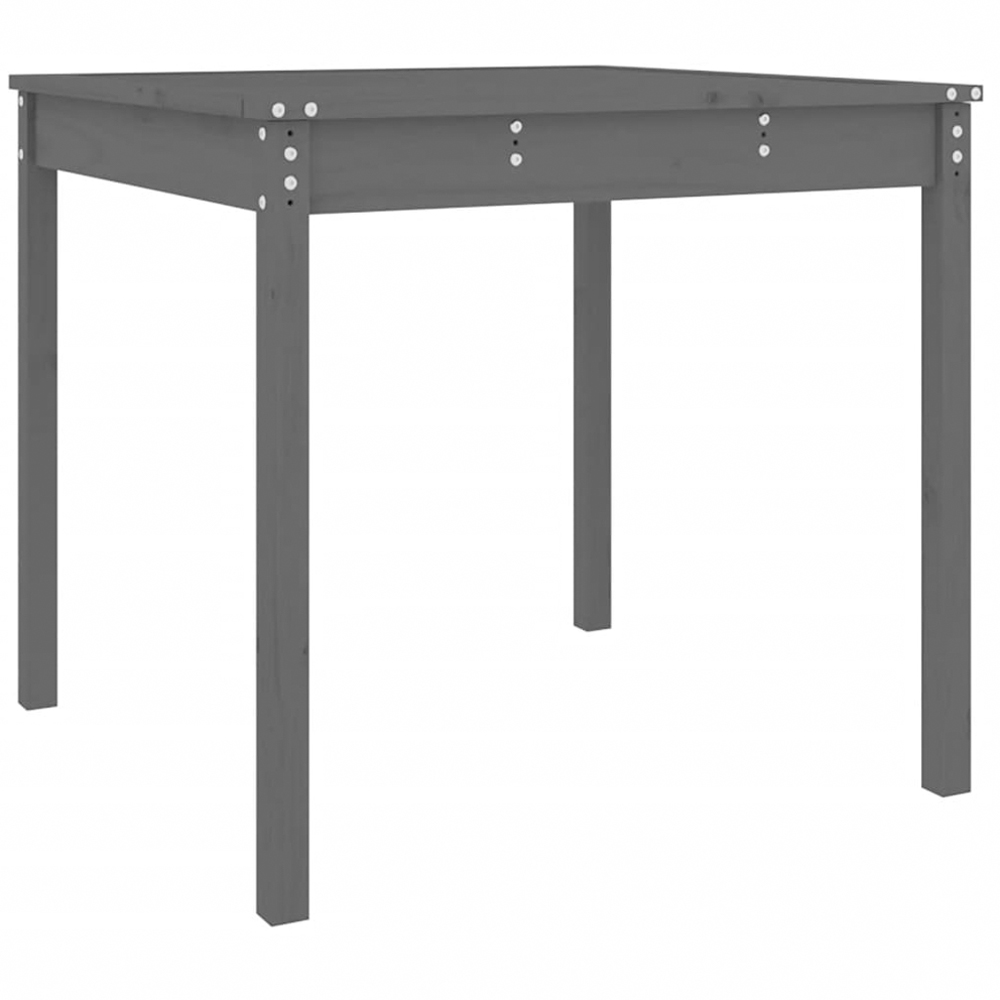 vidaXL 2 Seater Solid Pine Wood Garden Dining Table Grey Image 2