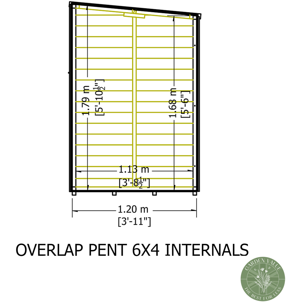 Shire 6 x 4ft Dip Treated Overlap Pent Shed Image 8