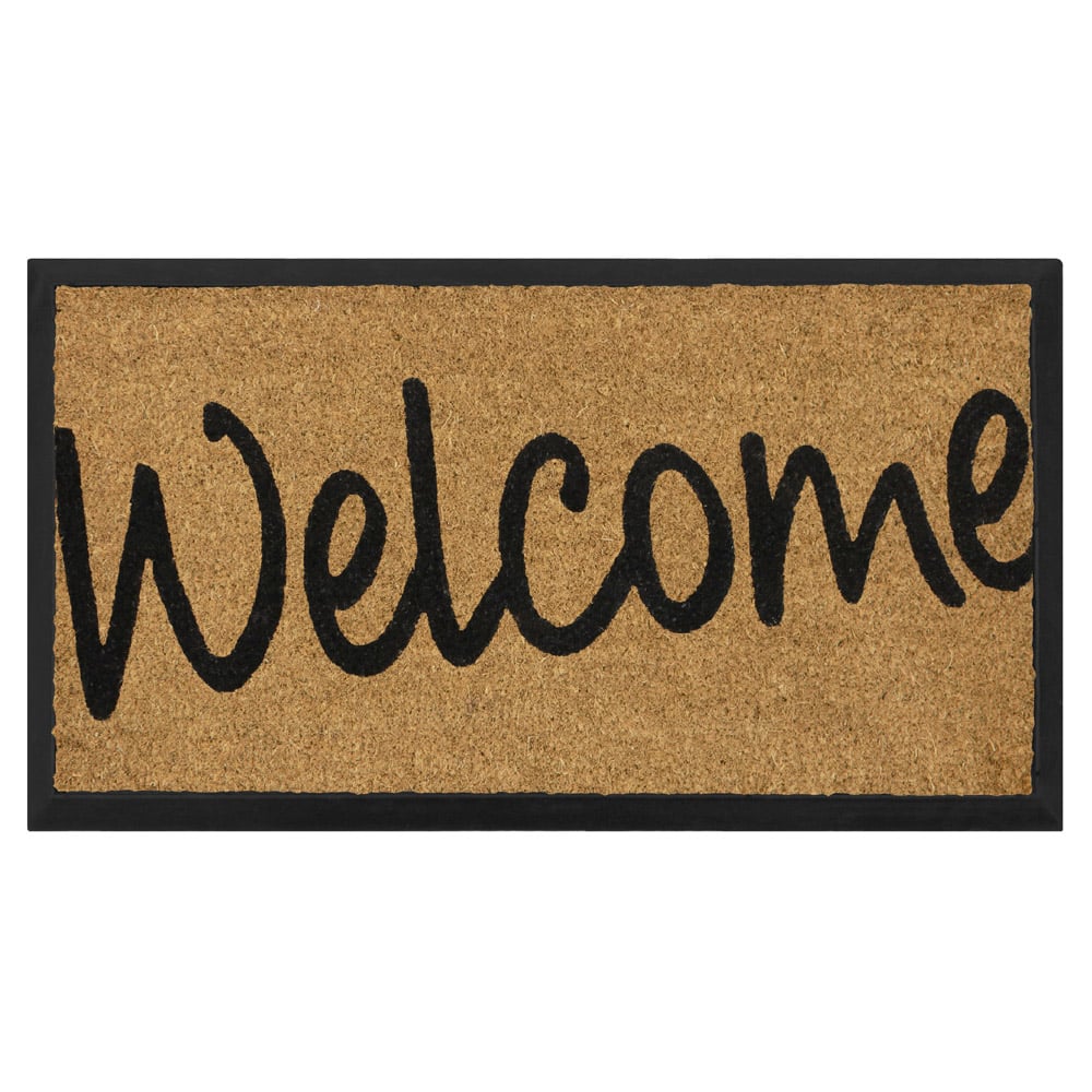 JVL Welcome Granite Scraper Door Mat 40 x 70cm Image 1