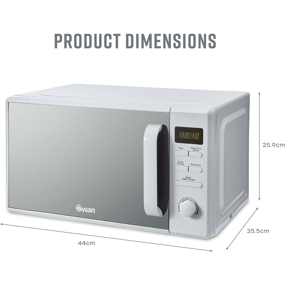 Swan SM4421WHT White Microwave Digital 20L 800W Image 9