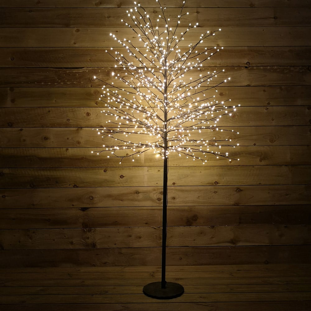 Samuel Alexander Warm White LED Pre Lit Black Micro Dot Blossom Artificial Christmas Tree 6ft Image 1