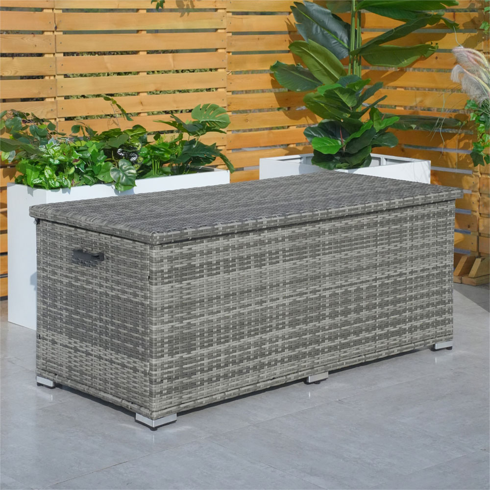 Direct Wicker 495L Medium Grey Garden Rattan Storage Box Image 4