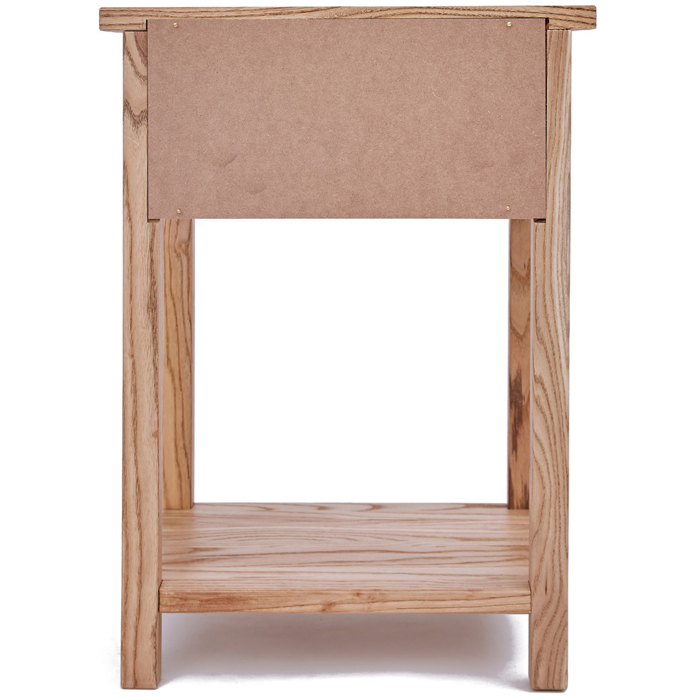 Montese Single Drawer Light Wood Bedside Table with Ring Handle Image 6