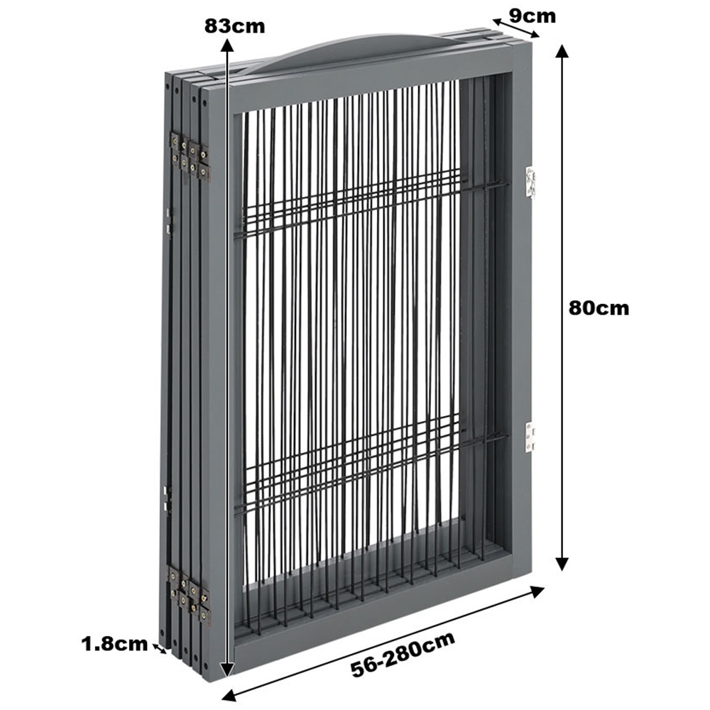 H&O Direct 5 Panel Grey Freestanding Wooden Foldable Pet Playpen Image 4