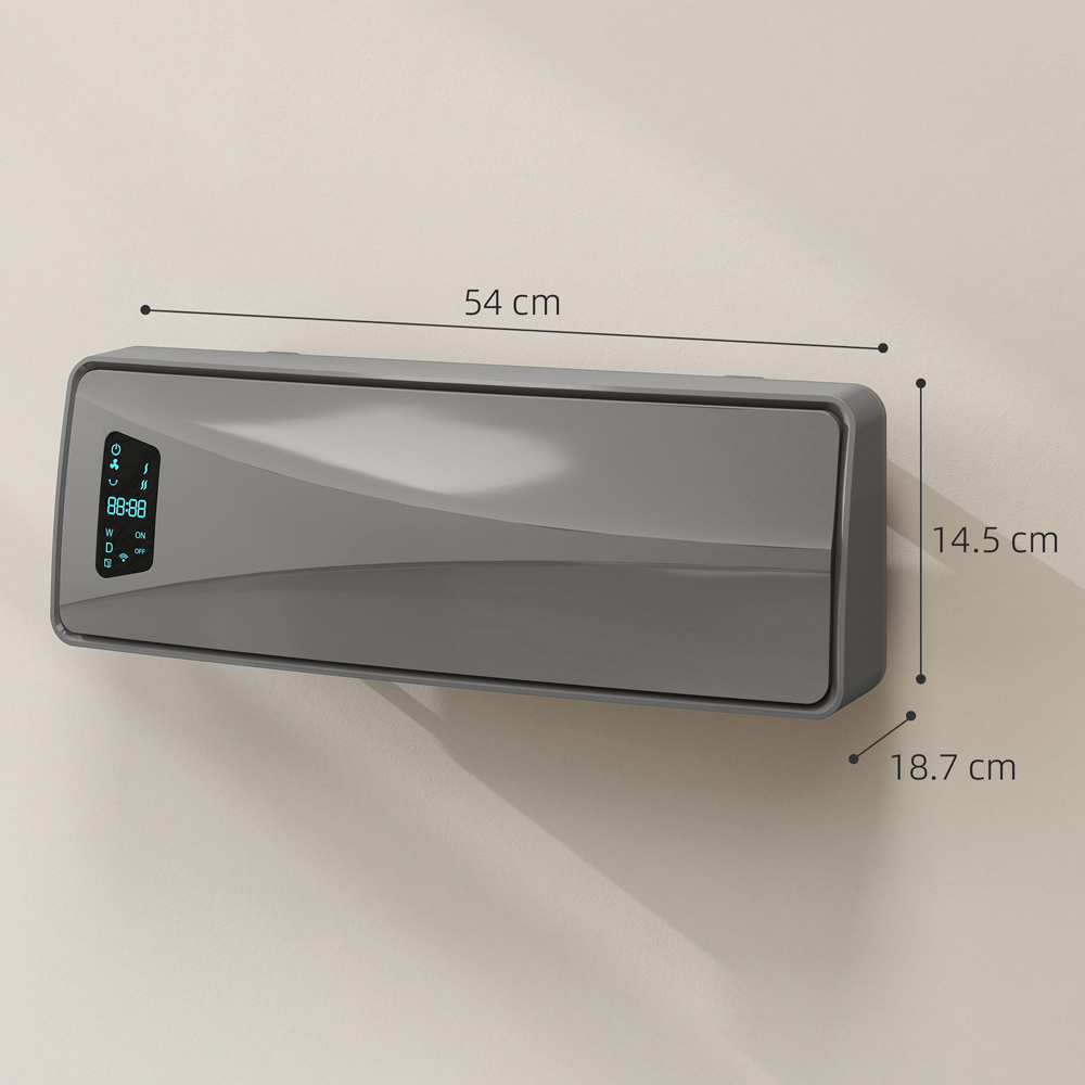 HOMCOM Grey Ceramic Electric Heater with Fan 2000W Image 9