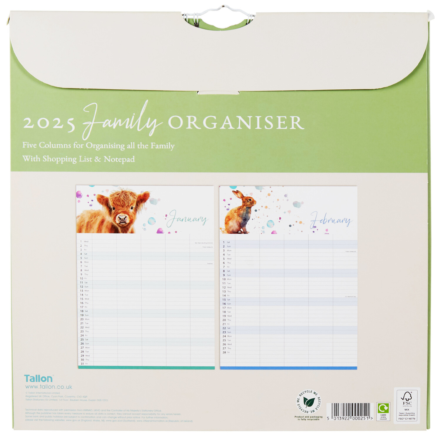 2025 Family Illustrated Organiser - Multicolour Image 2
