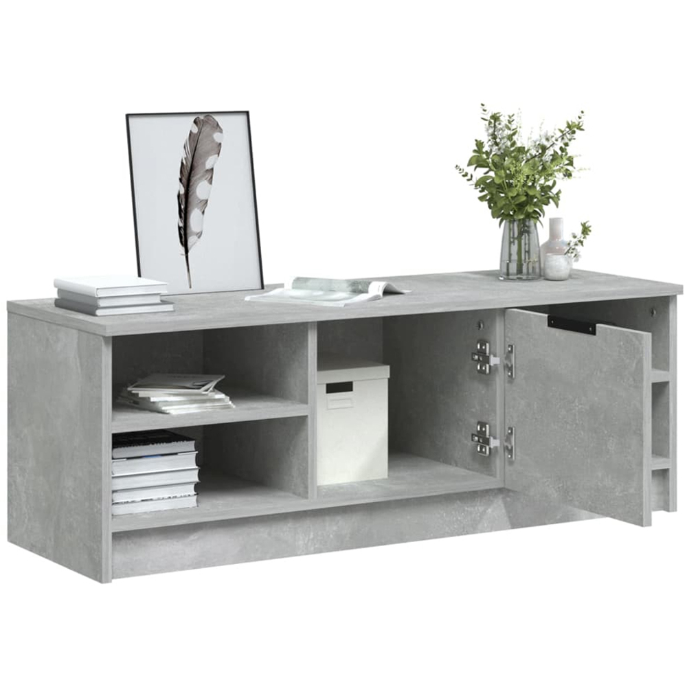 vidaXL Single Door 2 Shelf Concrete Grey TV Cabinet Image 5