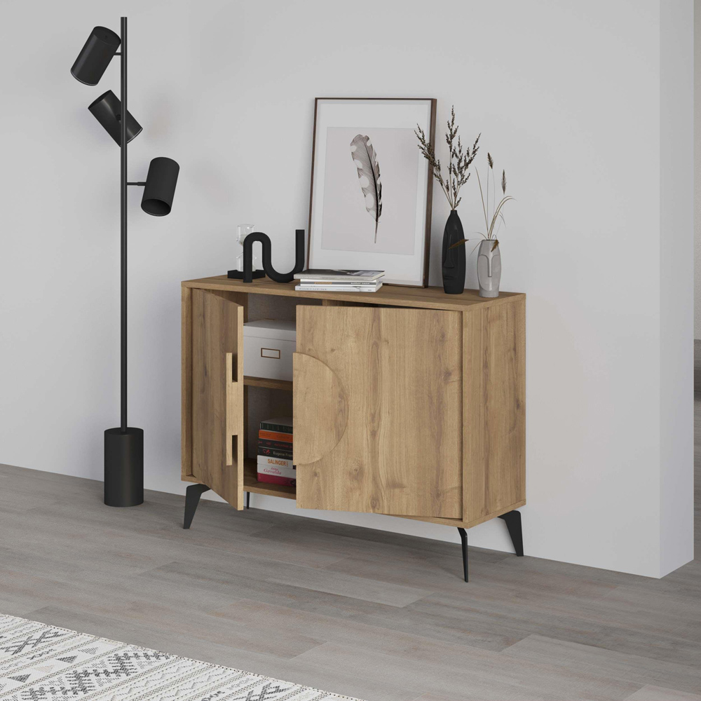 Decortie Gora 2 Door Dark Oak Effect Console Sideboard Image 5