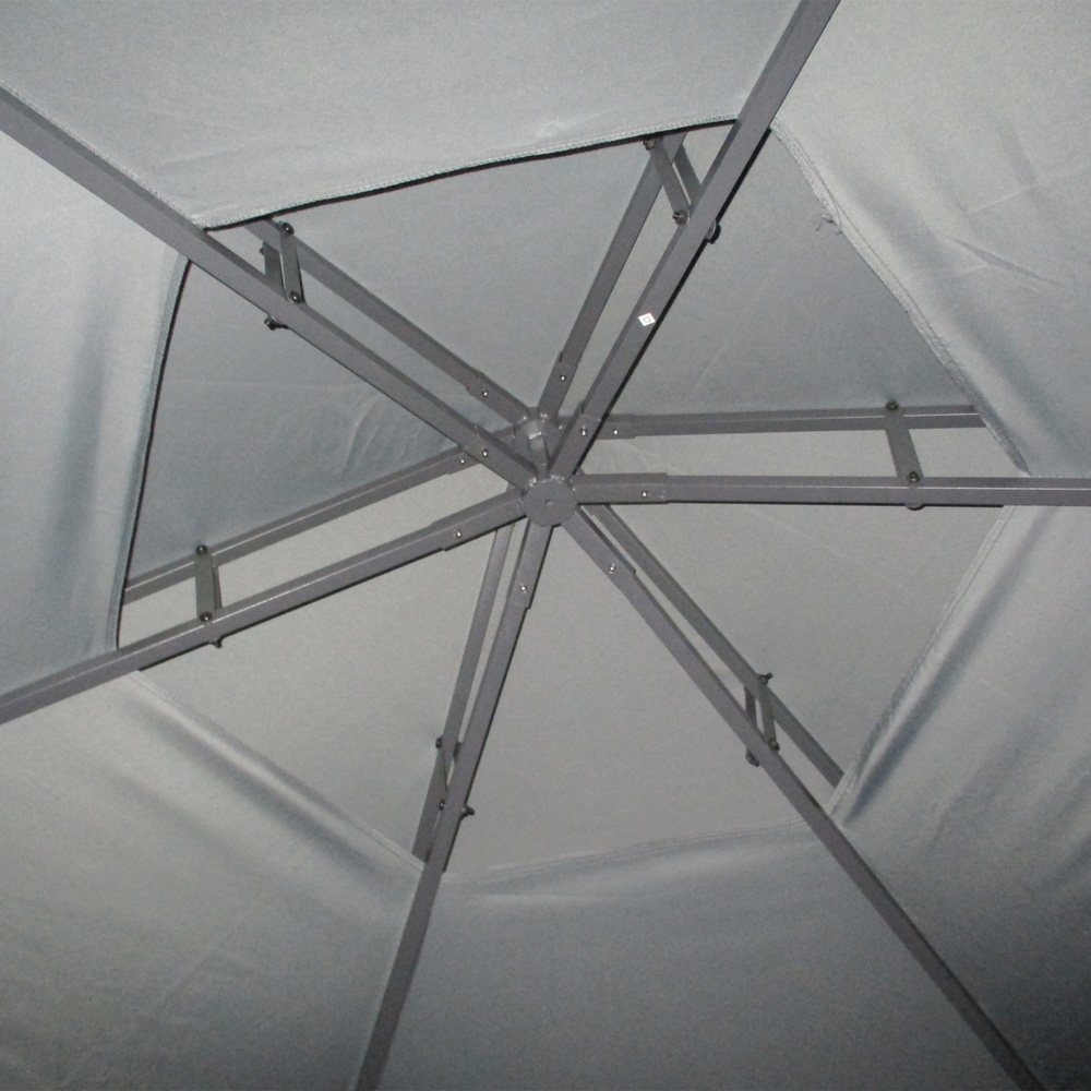 Outsunny 3 x 3m 2-Tier Grey Canopy Gazebo with Sides Image 4