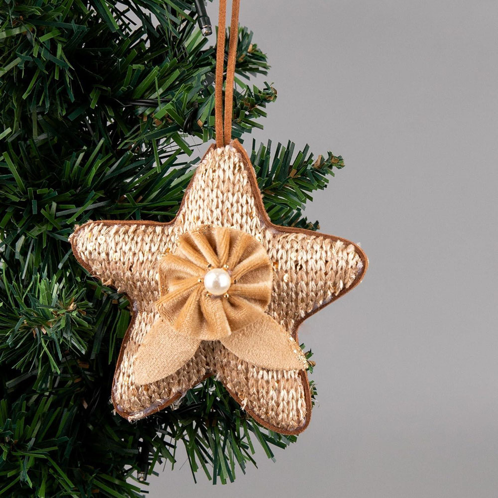Shatchi Gold Star Hanging Christmas Decoration Image 2