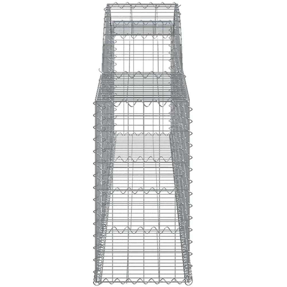 vidaXL Silver Galvanised Iron Arched Gabion Basket 300 x 30 x 60/80cm 9 Pack Image 3