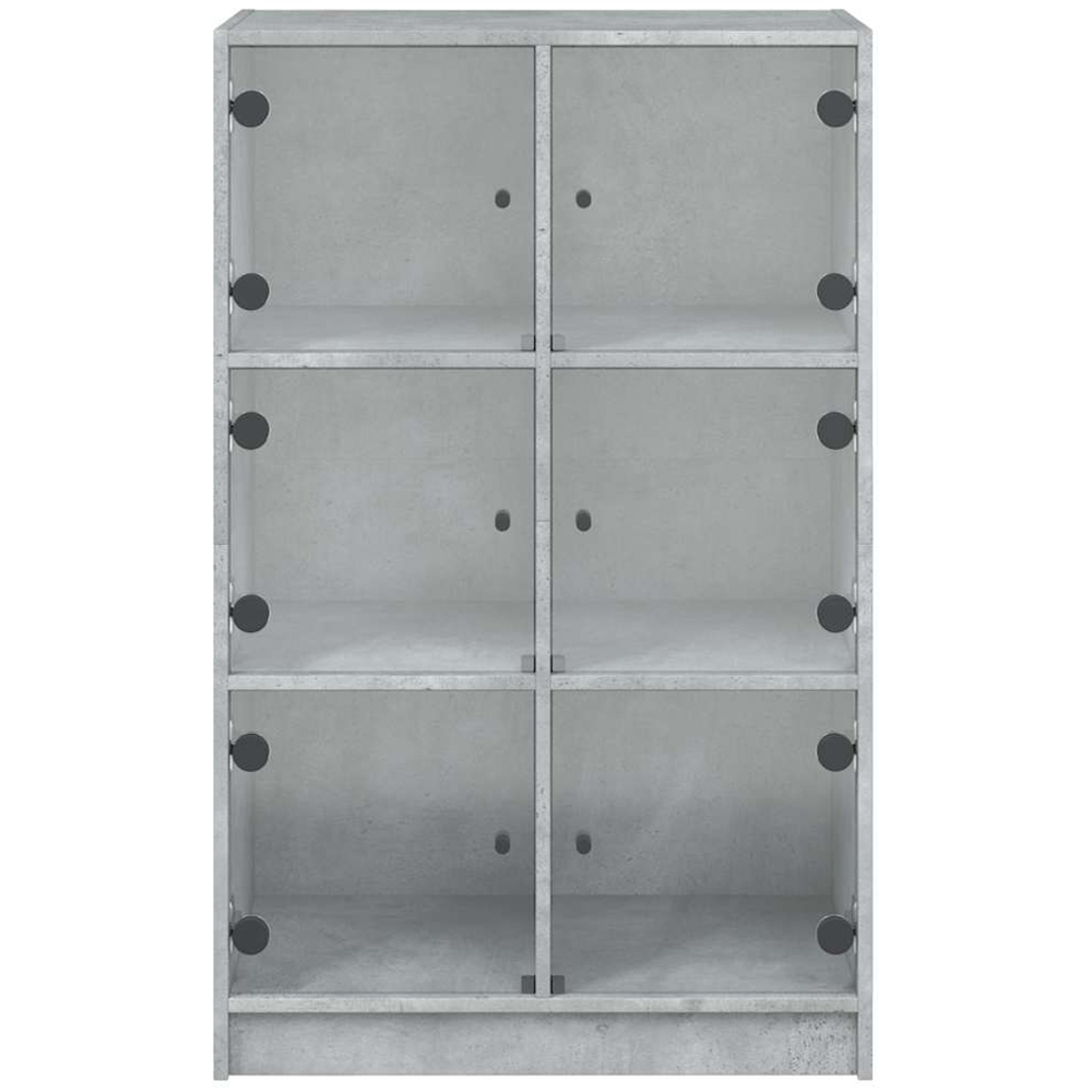 vidaXL 6 Glass Door Concrete Grey Highboard Image 7