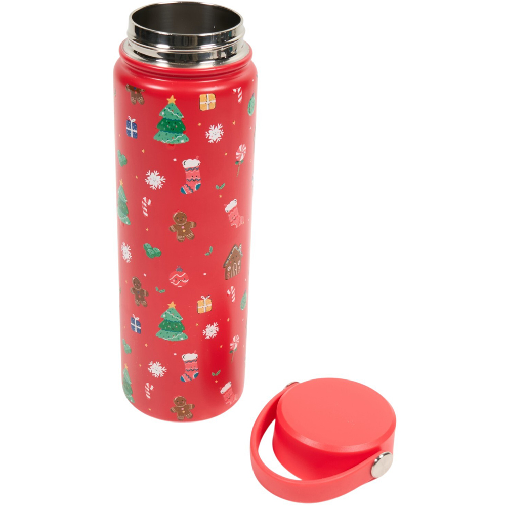 Cute Xmas Print Vacuum Bottle with Lid Image 9
