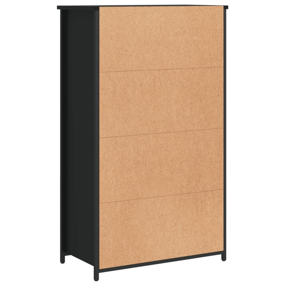 vidaXL 2 Door 2 Shelf Black Highboard Image 7