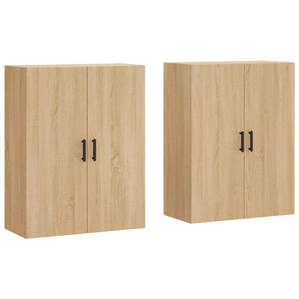 vidaXL 2 Door Sonoma Oak Wall Mounted Cabinet Set of 2 Image 2